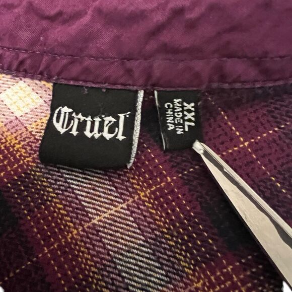 Cruel Girl‎ Women's XXL Pearl Snap Maroon Long Sleeve Flannel - Picture 4 of 7